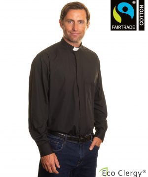 Mens fairtrade cotton clergy shirt long sleeves